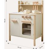 Houten Speelkeuken - Chantilly - Beige - Inclusief 10 Accessoires