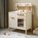 Houten Speelkeuken - Chantilly - Beige - Inclusief 10 Accessoires