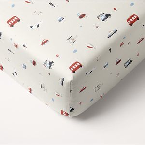 Petite Amélie - Vehicles - Peuter Hoeslaken - Beige - 70x140 cm