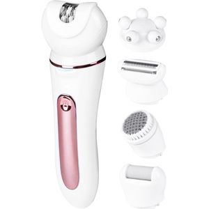 Nuvance - Epileerapparaat Dames - 5-in-1 - Waterproof - Wit/Roze