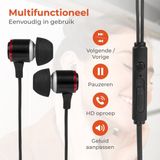 Nuvance Oortjes met Draad - 3.5mm Jack Aansluiting - Oordopjes met Draad - In-Ear Oortjes met Draad en Microfoon - Zwart