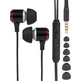 Nuvance Oortjes met Draad - 3.5mm Jack Aansluiting - Oordopjes met Draad - In-Ear Oortjes met Draad en Microfoon - Zwart