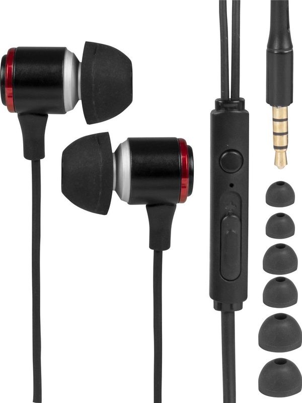 Nuvance Oortjes met Draad - 3.5mm Jack Aansluiting - Oordopjes met Draad - In-Ear Oortjes met Draad en Microfoon - Zwart