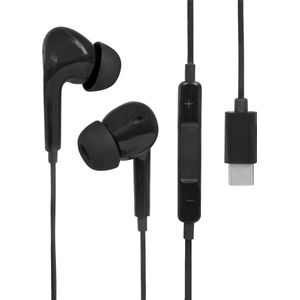 Nuvance - Ohrhörer mit Kabel - USB-C-Anschluss - Ohrhörer mit Kabel - In-Ear-Kopfhörer mit Kabel und Mikrofon - Schwarz