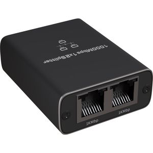 Nuvance Internet Splitter - 2 Poorten - 1000 Mbps - Zwart