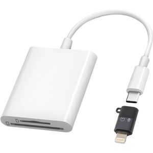 Nuvance SD Kaart Lezer - USB C - Lightning Adapter - Micro SD