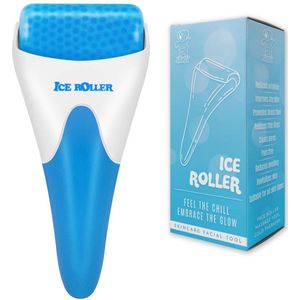 JAXY Ice Roller - Ijs Roller - Gezichtsroller - Dermaroller - Gua Sha - Skincare - Ice Roller Gezicht - Gezichtsmassage Apparaat - Jade Roller - Blauw/Wit