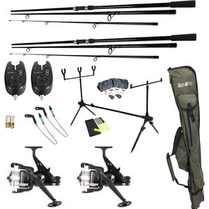 FISH-XPRO Karperset | Carpset Pro Improve Set | 2-Rod | Karperhengelset | Extra Uitgebreid | 96-Delig