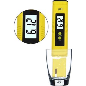 Digitale PH Meter - Professionele Watertester - Geschikt voor Zwembad / Aquarium / Grond Onderhoud - PH Strips - Incl. Kallibratiepoeders - Geel