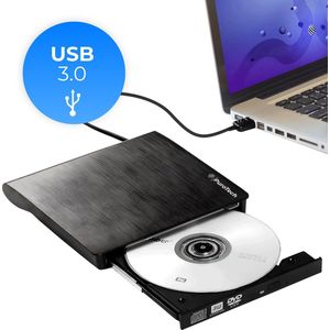 PuroTech - Externe DVD/CD Speler voor Laptop & PC - Brander - Optical Drive - Optische Drive - USB 3.0 Aansluiting - Plug & Play - Windows, MacOS & Linux