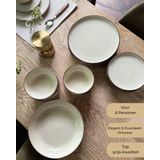 BAVARY - 24-delig - Keramisch Servies - Beige - Serviessets - Aardewerk Servies