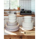 BAVARY - 24-delig - Keramisch Servies - Beige - Serviessets - Aardewerk Servies
