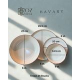 BAVARY - 24-delig - Keramisch Servies - Beige - Serviessets - Aardewerk Servies