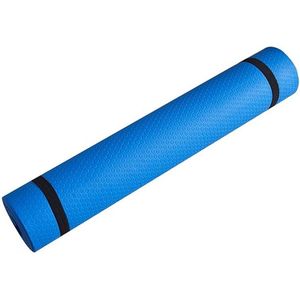 Team Bicep Yoga Mat - Blauw - 3mm - Antislip Fitness Mat voor Yoga - Incl. Straps voor opslag en transport