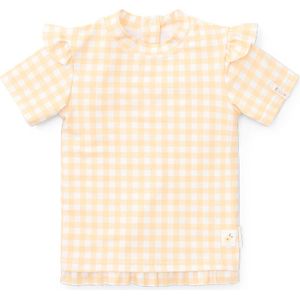 Little Dutch - Zwemshirt - Sunshine Checks - Geel/Wit - Korte Mouwen, Rits Achterkant