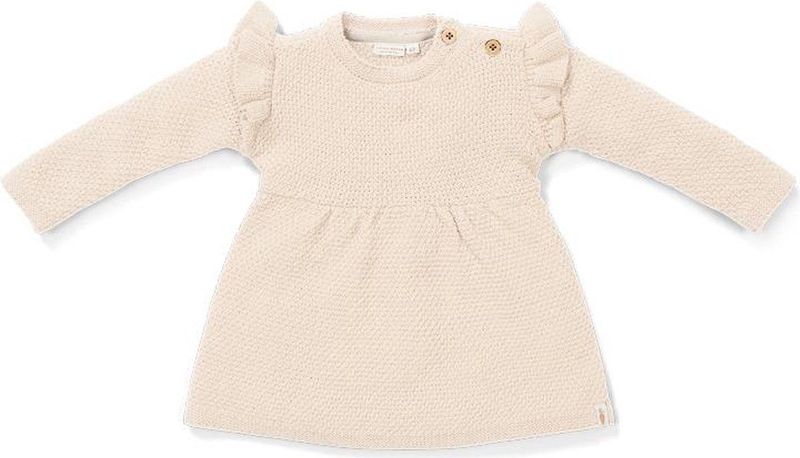Little Dutch Jurk Ecru - Meisjesjurk met Knoopsluiting en Lange Mouwen