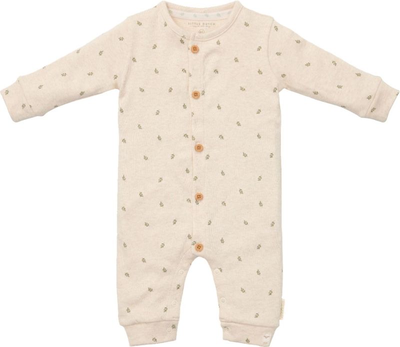 Little Dutch - Boxpakje - Zandkleurige Melange - Biologisch Katoen - Drukknoopjes bij het Kruis