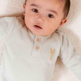 Little Dutch Newborn Little Farm Wafel Soft Green - Baby - Jongens Meisjes - T-shirt lange mouw