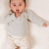 Little Dutch Newborn Little Farm Wafel Soft Green - Baby - Jongens Meisjes - T-shirt lange mouw