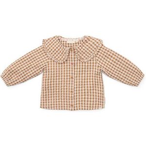 Little Dutch Babyblouse Winter Brown Check Girls