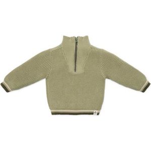 Little Dutch Trui Jongen - Maat 98 - Gebreide Trui - Kinderkleding Jongens - Groen - Biologisch Katoen - Little Farm Green
