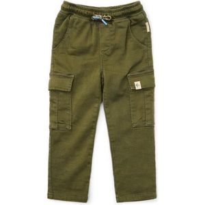 Little Dutch Broek Jongen - Maat 74 - Lange Cargo Joggers Broek - Kinderkleding Jongens - Groen - Katoen - Little Farm Dark Green
