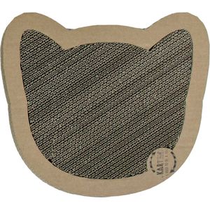 Kartonnen DIY katten krabmeubel - Katten hoofd - 3x36x36 cm - KarTent