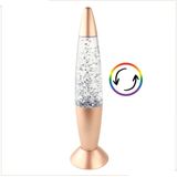 MISOU Lavalamp voor Kinderen met Glittersmet LED verlichting 35 cm Rose Goud Glitterlamp