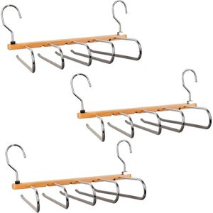 Nordix Kledinghangers - Broekhanger - Broekenhanger - Ruimtebesparend - 5 Delen - Verticaal - Hout - 3 stuks