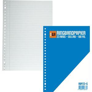 DULA Ringbandpapier A4 - 23 rings - Gelinieerd - 70 grams - 100 vel - Lijntjespapier