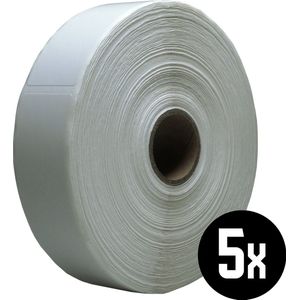 DULA Compatible Zebra Labels 25x76mm - 930 etiketten per rol - kern 25mm - Wit - Permanent - 5 rolle