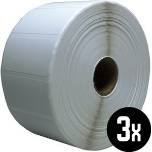 DULA Compatible Zebra Labels 51x25mm - 2580 etiketten per rol - kern 25mm - Wit - Permanent - 3 roll