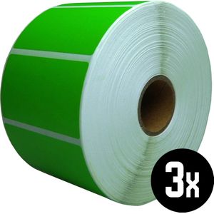 DULA Compatible Zebra Labels 57x32mm - 1500 etiketten per rol - kern 25mm - Groen - Permanent - 3 rollen