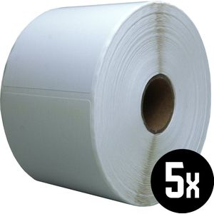 DULA Compatible Zebra Labels 57x51mm - 1000 etiketten per rol - kern 25mm - Wit - Permanent - 5 rollen