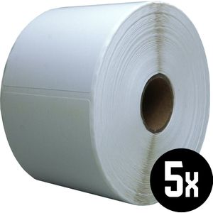 DULA Compatible Zebra Labels 57x51mm - 1000 etiketten per rol - kern 25mm - Wit - Permanent - 5 roll