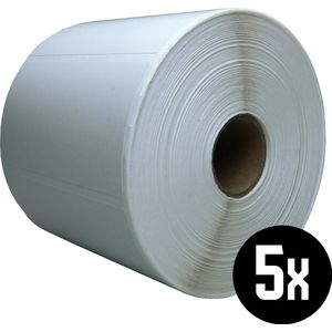 DULA Compatible Zebra Labels 80x42mm - 1200 etiketten per rol - kern 25mm - Wit - Permanent - 5 rollen