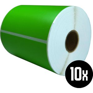 DULA Compatible Zebra Labels 102x152mm - 300 etiketten per rol - kern 25mm - Groen - Permanent - 10 rollen