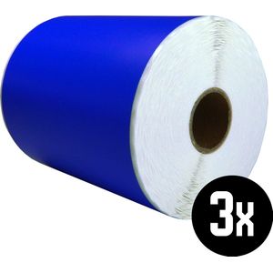 DULA Compatible Zebra Labels 102x152mm - 300 etiketten per rol - kern 25mm - Blauw - Permanent - 3 rollen