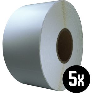 DULA Compatible Zebra Labels 102x152mm - 1500 etiketten per rol - kern 76mm - Wit- Permanent - 5 rollen