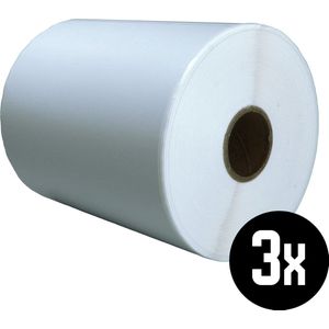 DULA Compatible Zebra Labels 102x190mm - 240 etiketten per rol - kern 25mm - Wit- Permanent - 3 rollen
