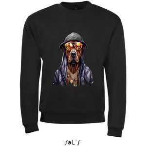 Sweatshirt 2-158an15 Hond met gouden kettingen - xS