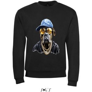 Sweatshirt 2-158an18 Hond gouden kettingen - xS