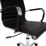 Ergodu Milano Design Ergonomische Bureaustoel - Luxe Office Chair - Strak Design & PU-Leer - Zwart