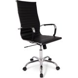 Ergodu Milano Design Ergonomische Bureaustoel - Luxe Office Chair - Strak Design & PU-Leer - Zwart