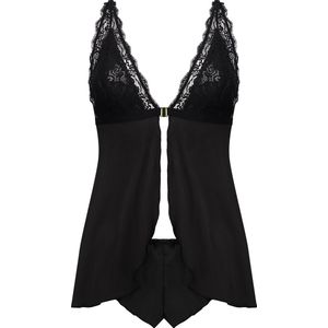 Hunkemöller Mariah Satin Babydoll Zwart M