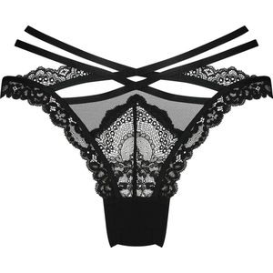 Janine - Brazilian - Zwart - Kant en Mesh - Elegante Lingerie