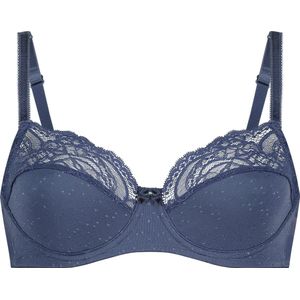Hunkemöller - Sophie - Niet-voorgevormde Beugel Bh - Blauw - Maat C75