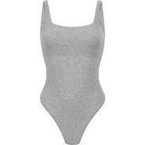 Hunkemöller - Katoenen Rib Body - Grijs