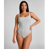 Hunkemöller - Katoenen Rib Body - Grijs