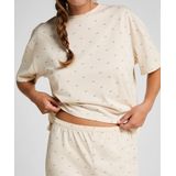 Hunkemöller - Pyjamaset - Wit - Tweedelig - T-shirt met Korte Mouwen en Lange Broek